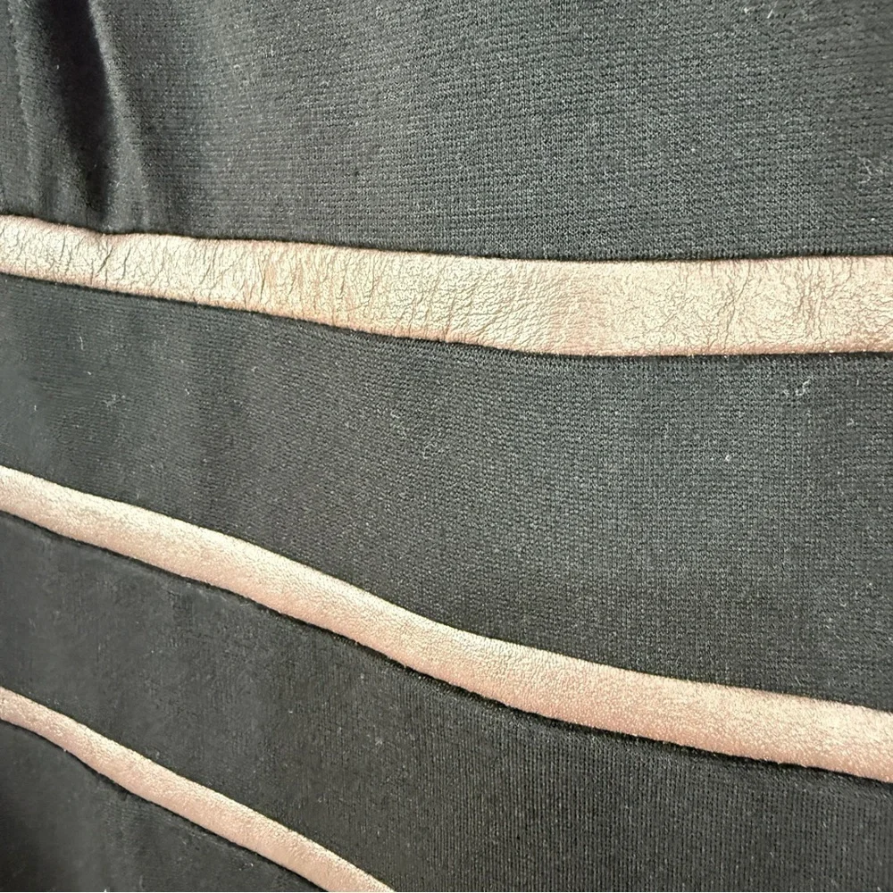 Lauren Ralph Lauren Black Sheath Dress Size 10 |Sleeveless Midi Faux leather - Picture 4 of 10